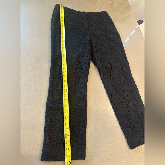 Elie Tahari Women's Black Floral Embroidered Lace Overlay Melissa Pants Size 4 - Picture 12 of 14